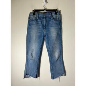 Black Orchid Cindy Medium Wash Frayed Hem Denim Sz 27